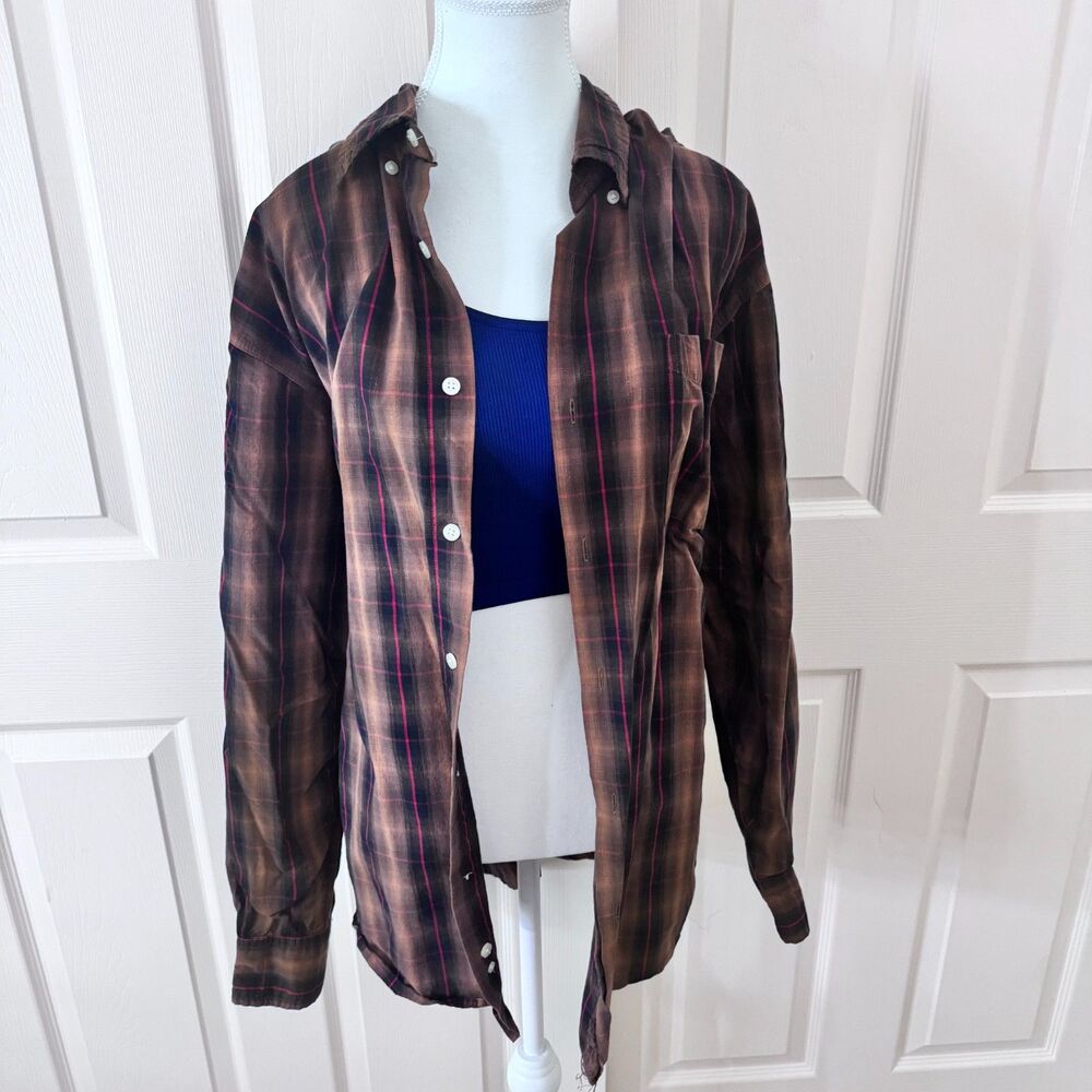 Brown Plaid Banana Republic Button-Up – XXL